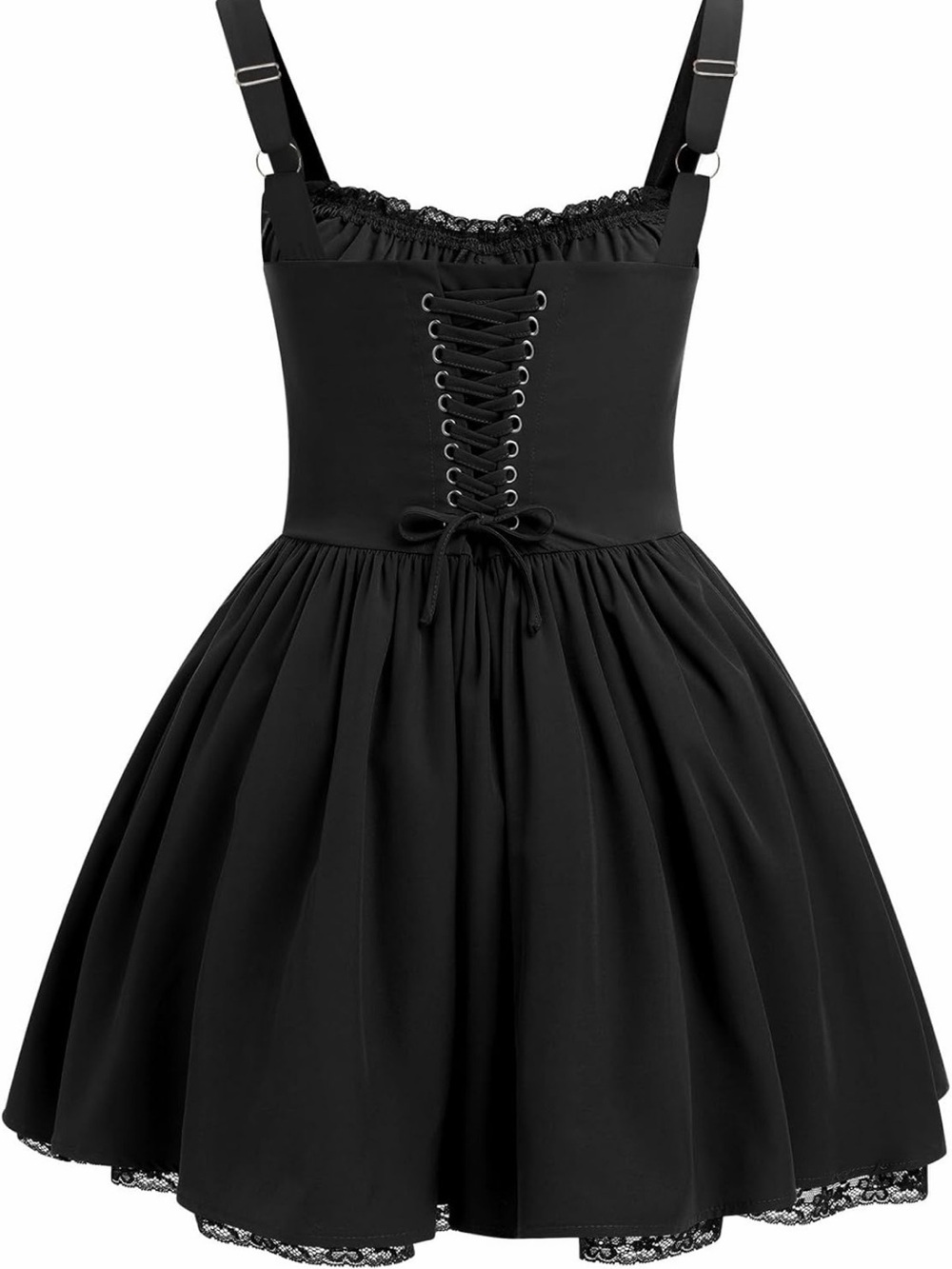 NWT - Black corset Lace-Trim Fit & Flare dress - Picture 2 of 2